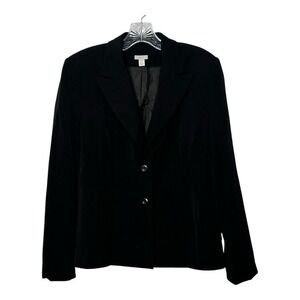 Apt. 9 Black Blazer Jacket‎ Size 6 Stretch 2 Button Notch Collar 4 Button Sleeve